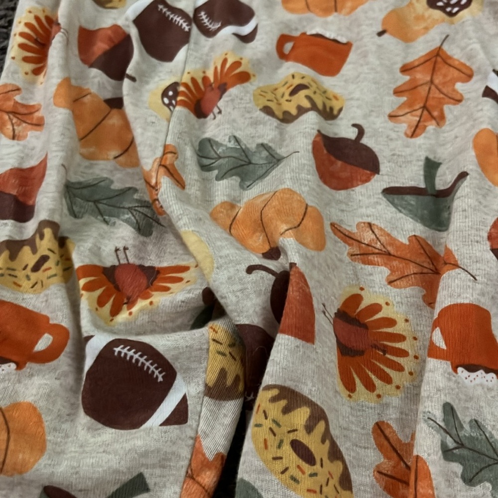 Kids Fall Pajama Set - Cream and Brown - Picture 16 of 16